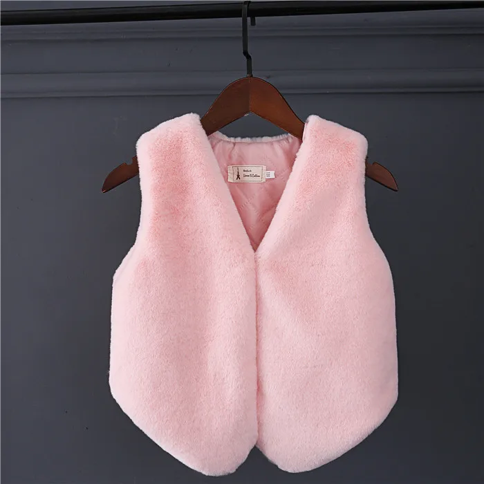 Г. Осенне-зимний детский жилет из кроличьего меха в Корейском стиле для девочек искусственный мех, кроличий мех, короткая Детская плюшевая жилетка