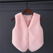 Г. Осенне-зимний детский жилет из кроличьего меха в Корейском стиле для девочек искусственный мех, кроличий мех, короткая Детская плюшевая жилетка