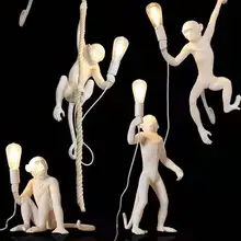 Creative Monkey Lamp Holder Restaurant Children's Room Clothing Store Window Hemp Rope Chandelier Wall Lamp Table Lamp