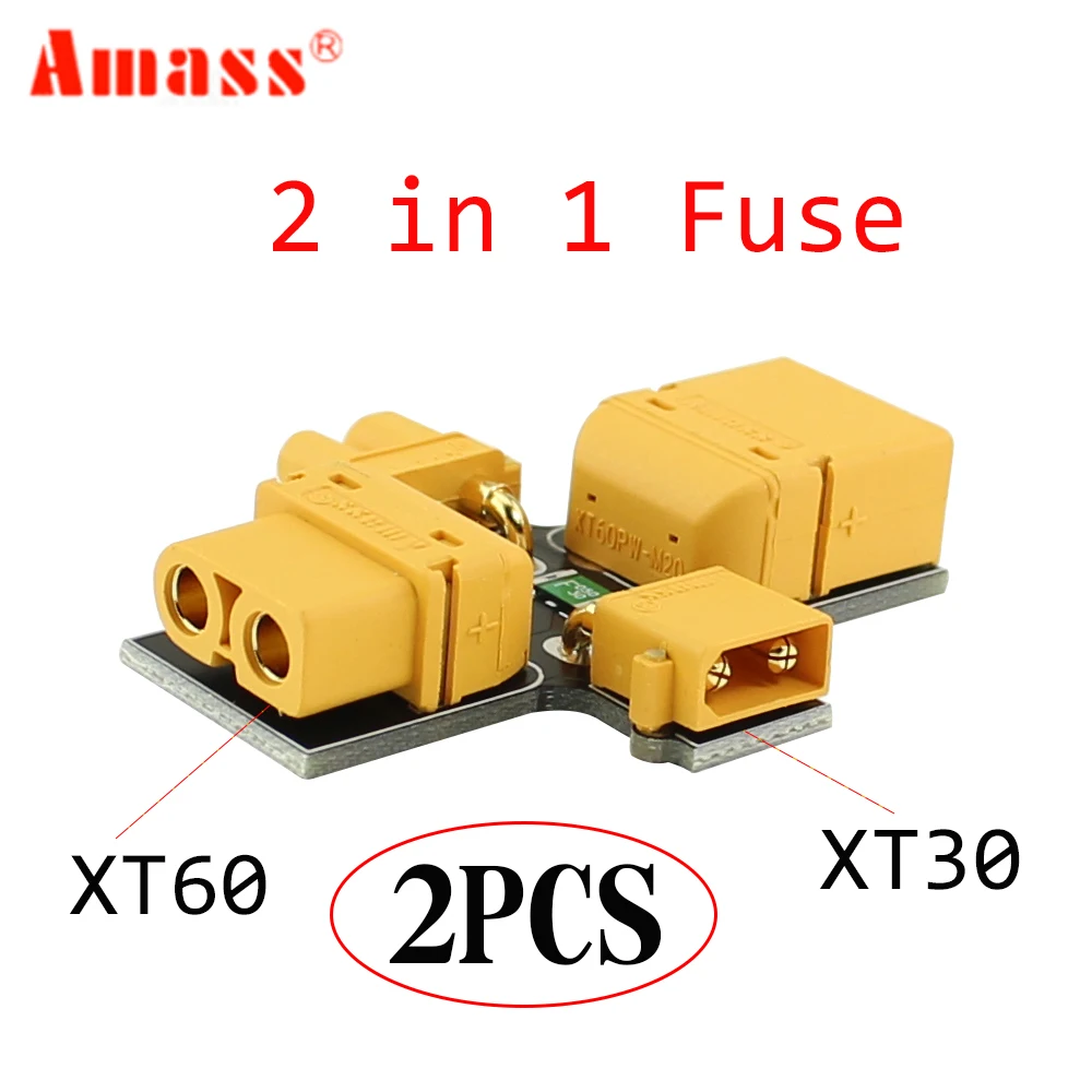 2 шт. Amass XT30 XT60 в 1 Fuse1-6S 3-30 тестирование установки безопасная заглушка защита от