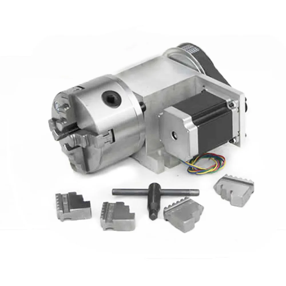 

Four Jaw Lathe Chuck Two Phase 42 Stepper Motor (6:1) 4th Axis A Axis Rotary Axis K12 100mm for Cnc Router