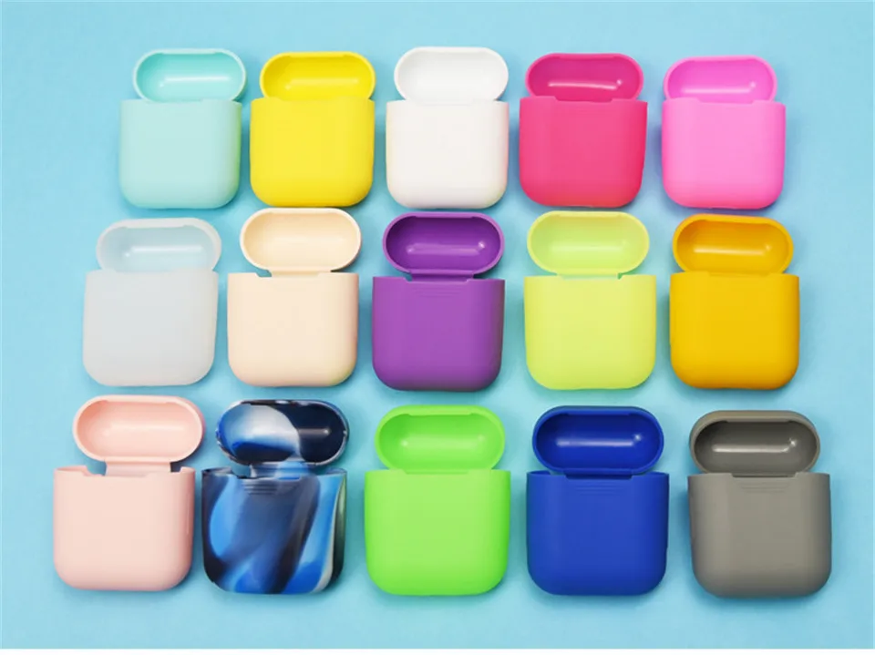 

Soft Silicone Case Earphones for Apple Airpods Bluetooth Wireless Earphone Protective Skin Cover Box for Air Pods Ear Pods Bag