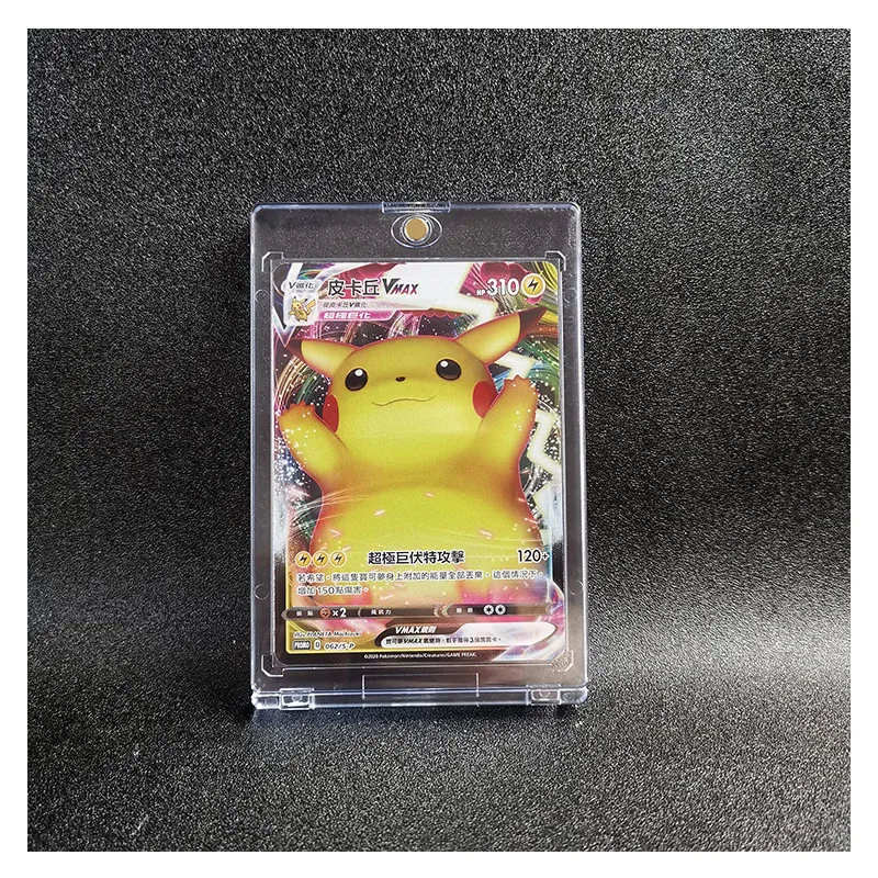 73X10mm Anime Pokemon Card Holder Display Collection Game Protector Magnetic Clear Glass Box Kids Birthday Gift Pikachu | Игрушки и