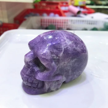 6CM Natural Ziyun Mother Crystal Carving Skulls Purple Mica Mineral Quartz Witchcraft Supplies Home Furnish And Decorate Stones 2