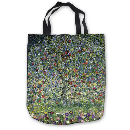 Tote Bags Пользовательские холст Gustav_Klimt_(1) сумка сумки повседневная хозяйственная сумка пляжные сумки Складная 180911-02-15 - Цвет: Tote Bags