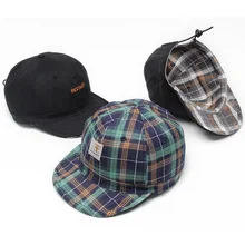Двусторонняя клетчатая бейсбольная кепка для мужчин и женщин, хлопковая кепка для папы в стиле хип-хоп Харадзюку, Бейсболка Кепка водителя грузовика для гольфа, для улицы, регулируемая