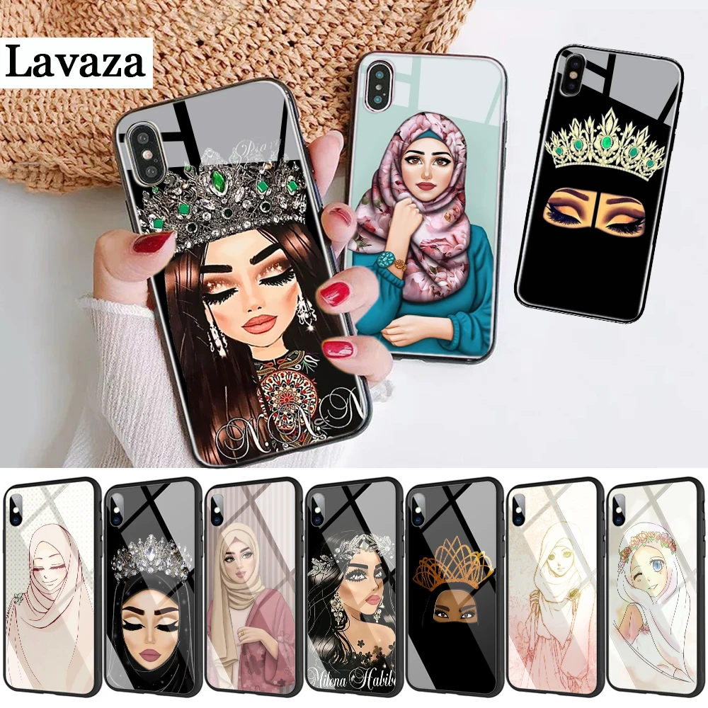 Мусульманский стеклянный телефонный чехол 371d с лицом женщины в хиджабе для Apple