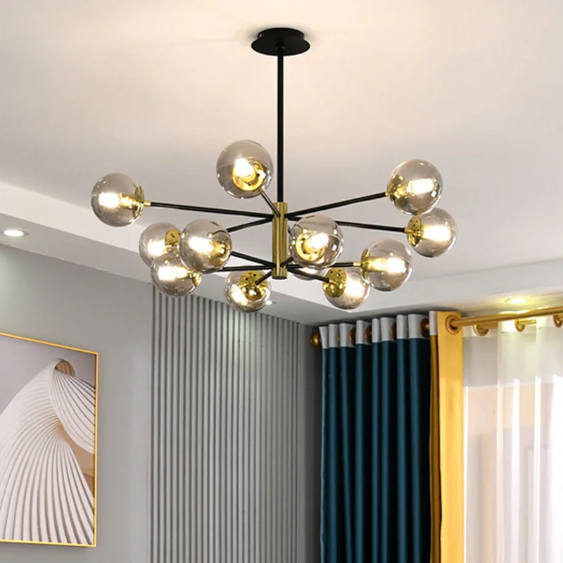 Nordic Modern Led Chandelier Pendant Lights For Living Room Glass Ball Lampshade Bedroom Restaurant Decor Hanging Lamp Fixtures | Лампы и