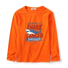 Детская одежда для полных мальчиков; футболка с длинными рукавами; детская куртка из чистого хлопка; осенняя одежда; Базовая рубашка; длинная футболка для больших детей; большие размеры