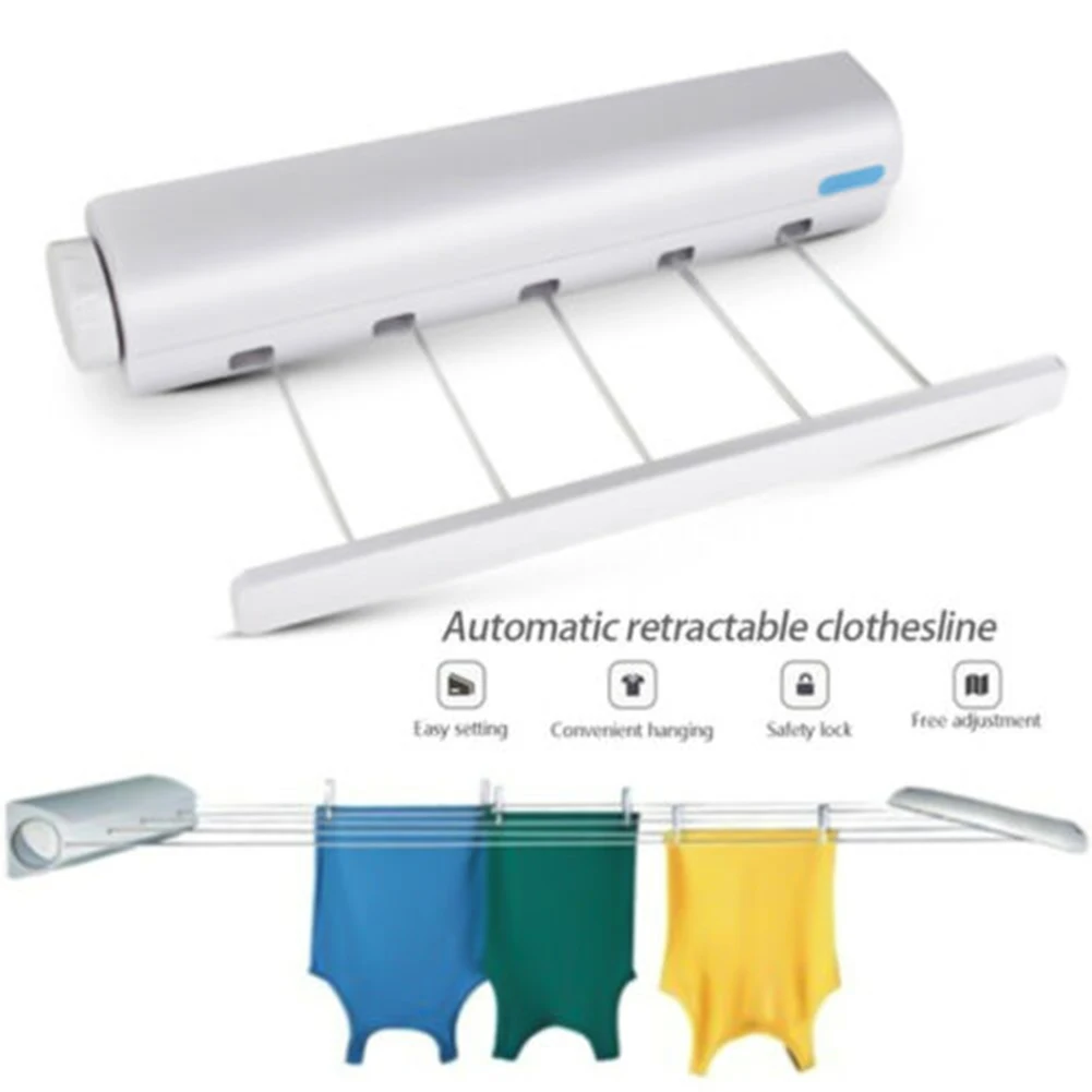 Drying Rack Clothes Drying Rack Extendable Clothes Rail Retractable Laundry Hanger Telescopic Indoor Wall Mounted Clothes Line Drying Rack