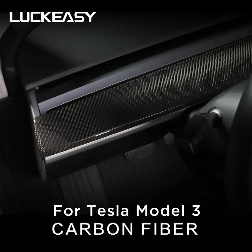 LUCKEASY для Tesla модель 3- Автомобильный Центральный контроль истинное углеродное волокно приборная панель