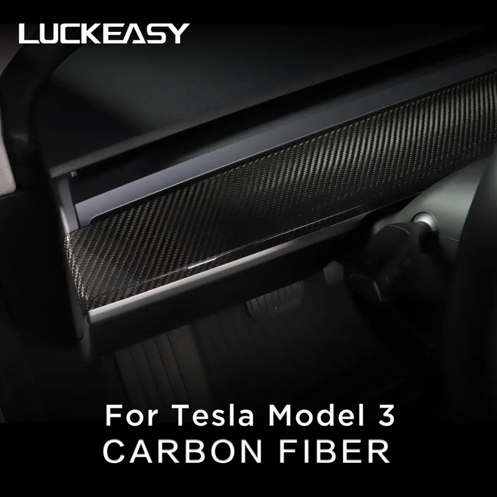 US $159.00 LUCKEASY For Tesla Model 3 Model Y 20172020 Car Interior Accessories Central Control True Carbon Fiber Instrument Panel