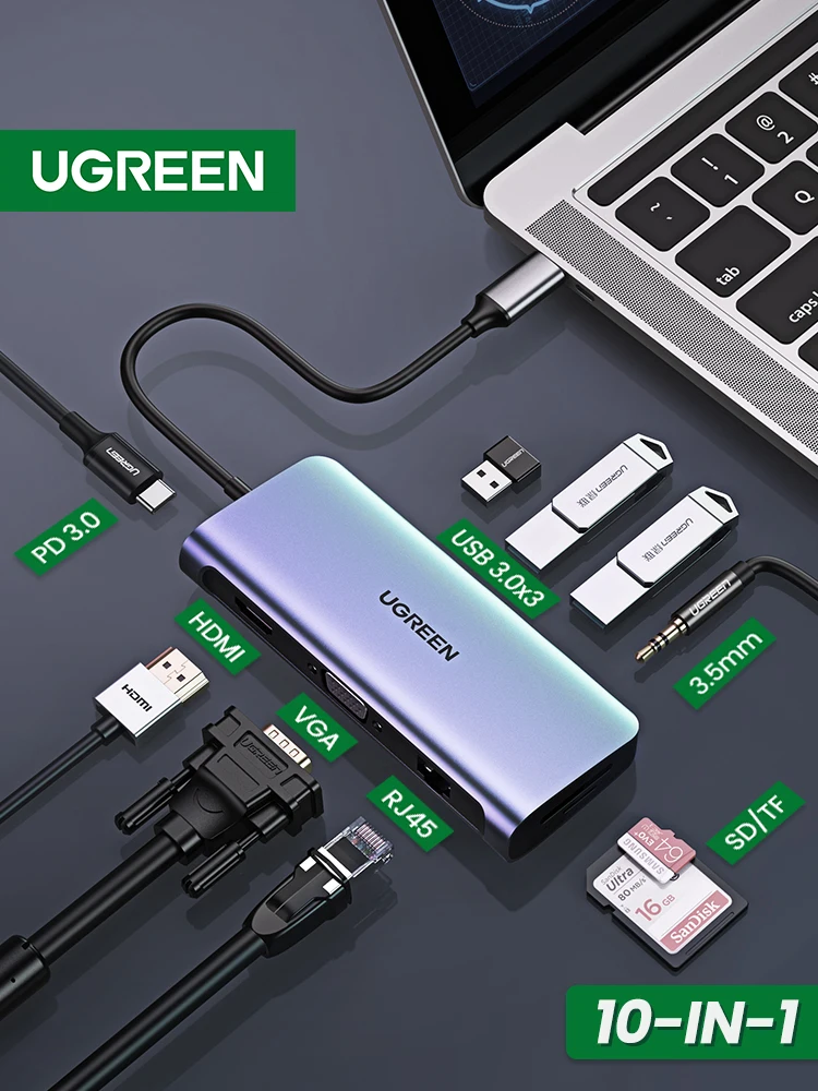 UGREEN USB HUB C HUB to Multi USB 3.0 PD 4K HDMI Adapter Dock Station for MacBook Pro