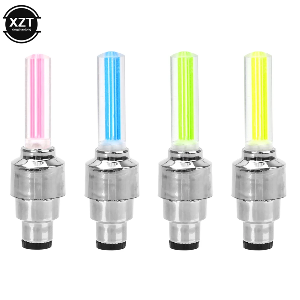 Luz LED para rueda de coche, luz para bicicleta, tapa de válvula de neumático, linterna decorativa, tapa de válvula de neumático, lámpara de neón con radios de Flash, 2 uds.