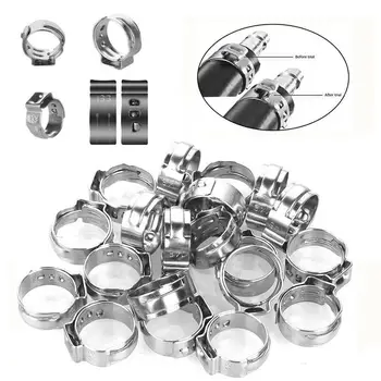 

180pcs Hose Clamp Set Stainless Steel Single Ear Clip Adjustable Rustproof