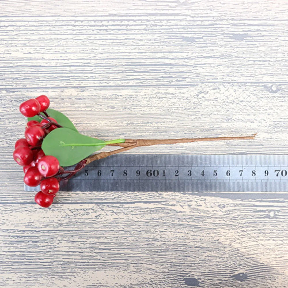 DIY Искусственные цветы фрукты красные ягоды связка Рождественская елка гирлянда