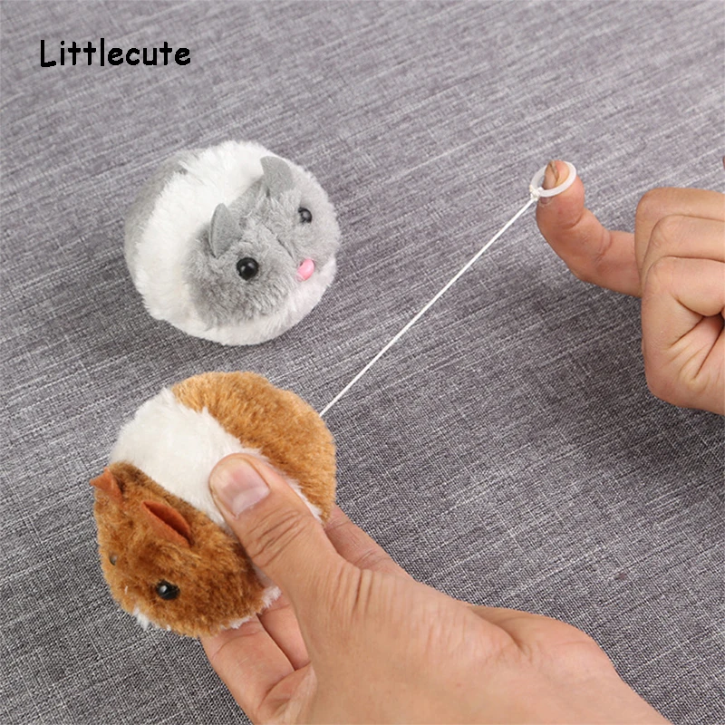 

New 1PC cute cat toy plush fur toy shake movement mouse pet Kitten funny movement rat Little interactive bite toy