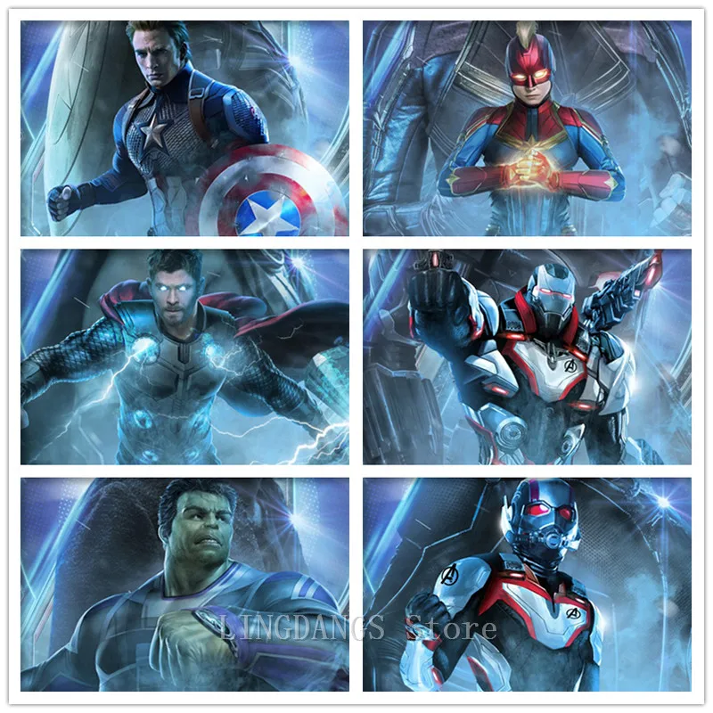 5D DIY Diamond Painting Disney Marvel Avengers Captain America Hulk Mosaic Embroidery Cross Stitch Kits Home Decor Gift | Дом и сад