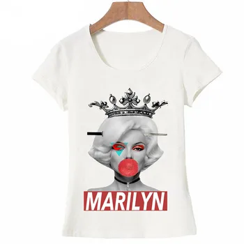 

Vintage Fashion Marilyn Monroe King Print T-Shirt Summer Cool Women T-shirt Hip Hop Tees Cute girl Tops Hipster Woman t-shirt