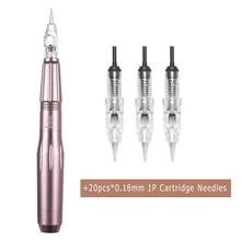 Профессиональная Перманентная тату машинка для макияжа GunTattoo Вращающаяся ручка с простым кликом картридж иглы для подводка для глаз, бровей, губ