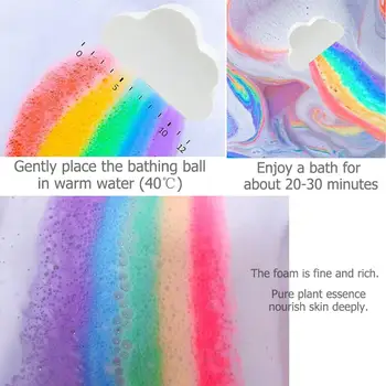 

5/10pcs Cloud Rainbow Bath Salt Ball Essential Oil Effervescent Exfoliating Bubble Bath Bombs Soften Bath toys for Children