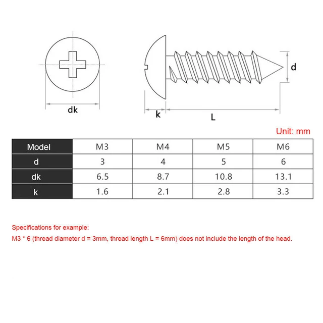 M6 X 30mm DIN 7996, Metric, Wood Screws, Round Pozidriv, 52 OFF