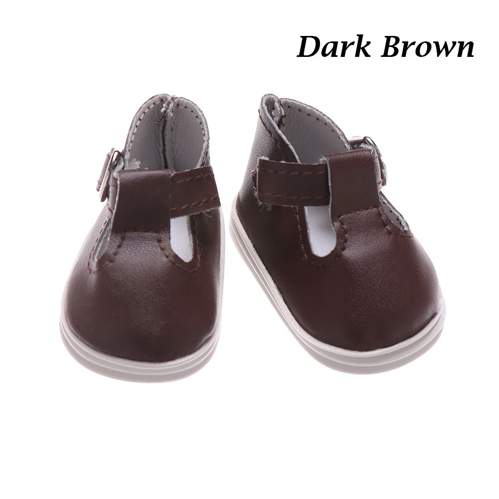dark brown Новая спортивная обувь из искусственной кожи для кукол 14,5 дюймов 5,5*2,8 см мини-игрушка Обувь Аксессуары для куклы ручной работы детские игрушки подарки на день рождения - Цвет: dark brown