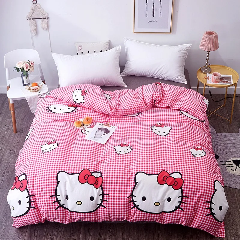 Домашний текстиль красный hello kitty плед пододеяльник детский одеяло из хлопковой ткани 160*210 см, 180*220 см, 200*230 см, 220*240 см