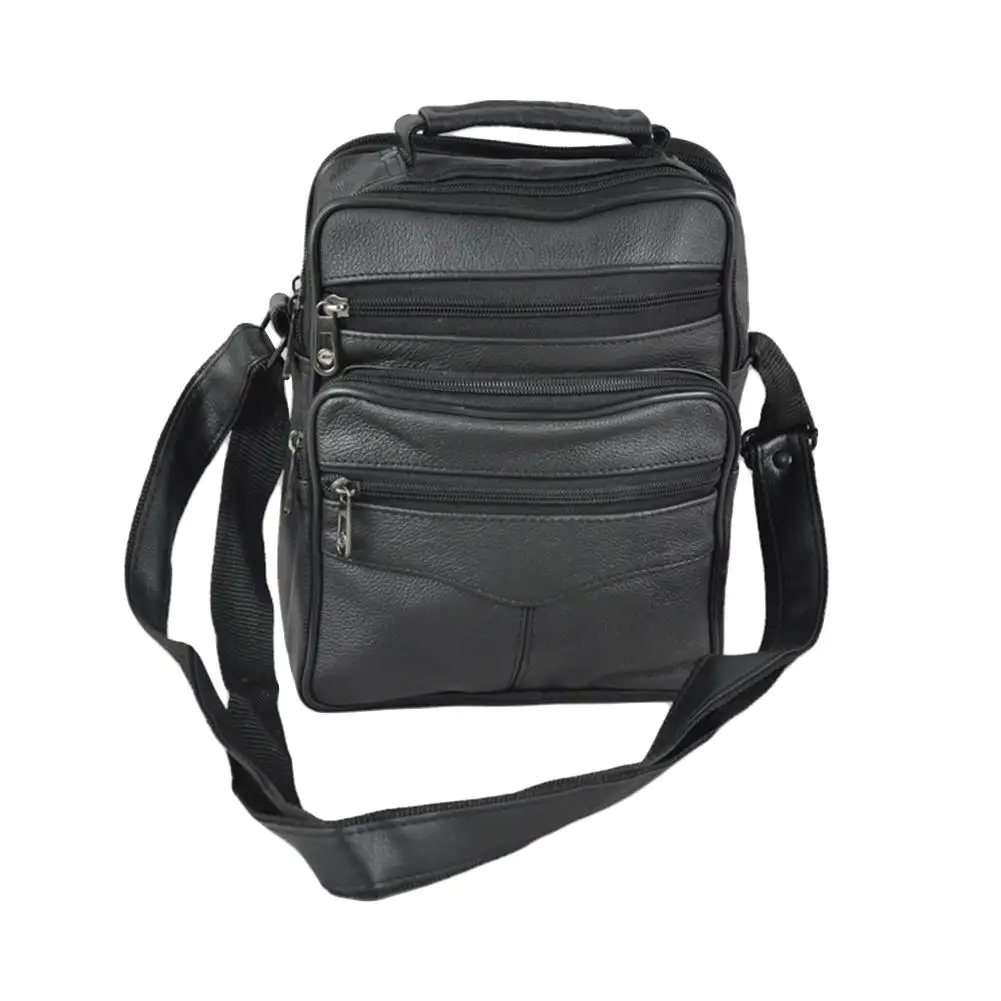 

Fashion Business Men Multi Pockets Zip Faux Leather Tote Crossbody Shoulder Bag