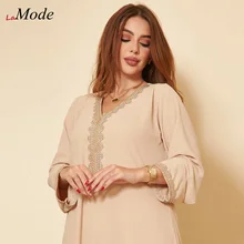 

La Mode Gilded Muslim Dubai Abaya Ethnic Brief Dress Middle East Arabic Moroccan Caftan Southeast Asia Women Clothing Eid 2022