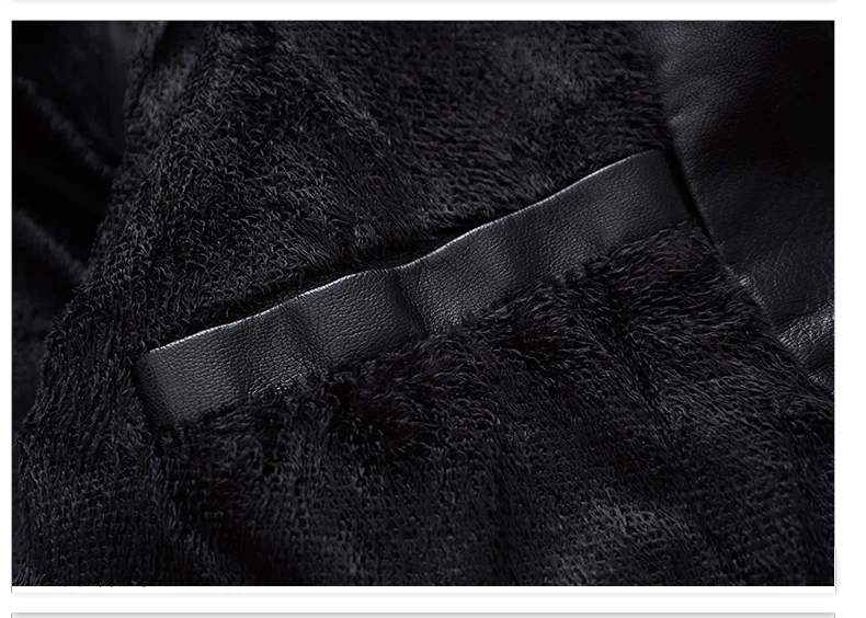Men's Winter Fleece PU Jackets Outwear Coats Biker Jacket Faux Leather Jacket Males Casual Thick Zip Up Autumn Motorcycle Coat