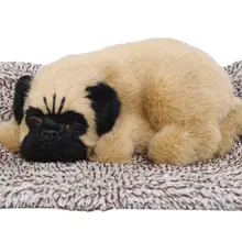 Щенок собака домашний питомец кровать кокер милое игрушечное Животное Плюшевые спящие собаки со звуком идеальный подарок на день рождения кукольные украшения игрушка