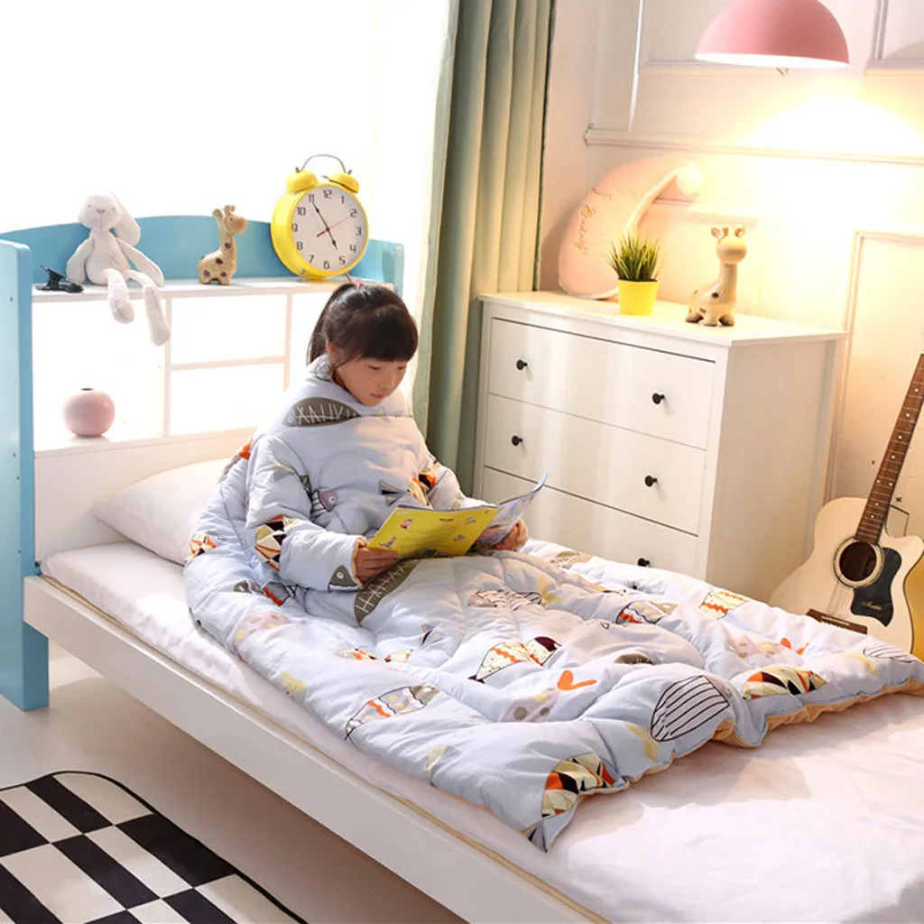 

Creative Acrylic Air Condition Lazy Quilt With Sleeves Winter Lazy Quilt With Sleeves Quilt Winter Warm Thickened Washed Quilt