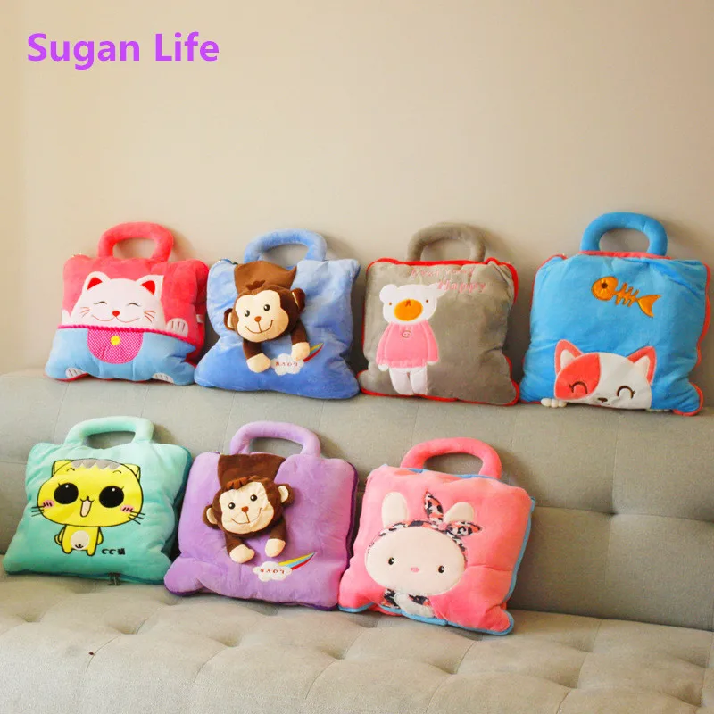 Фланелевое Одеяло Sugan Life 2 в 1 плюшевая мультяшная игрушка Подушка-кондиционер
