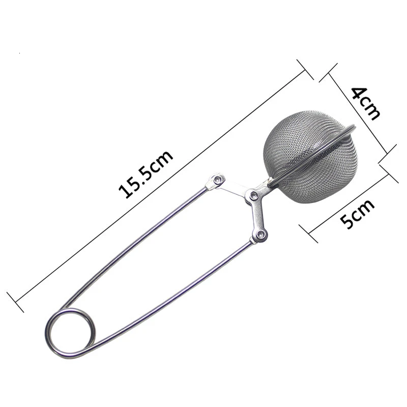 Сетчатый ситечко для чая из нержавеющей стали с ручкой-цепочкой, кухонный гаджет для кофе, трав, специй, фильтр, инструмент, диффузор для заварки чая