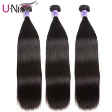 Волосы UNICE Kysiss, индийские прямые волосы, 3 пряди, волнистые, натуральный цвет, необработанные натуральные человеческие волосы, пряди