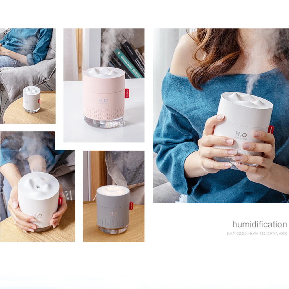 Kopen 2000mAh Draadloze Luchtbevochtiger Romantische Aromatherapie Humidificador USB Aroma Diffuser Warm Night Lamp Mist Maker Fogger Voor Slaapkamer
