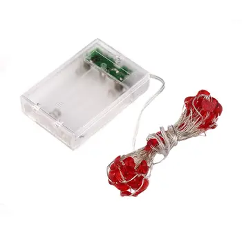 

ICOCO 5M 50LEDs Heart Shape LED String Lights Curtain Fairy Lighting Decorative Light Strings with Battery Box for Party Decor