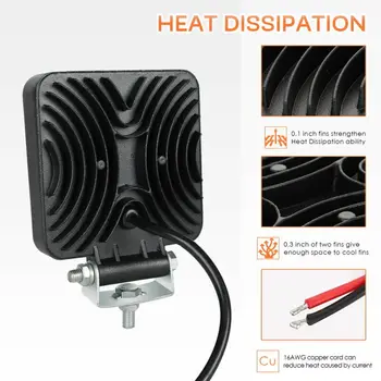 

Off-road Car Lights Replacement 6000K Black 45-LED Lamp DC 9-30V 126W Motorcycles 2Pcs Car Truck Parts Durable