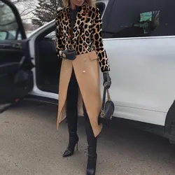 Jaqueta de emenda feminina 2021 outono inverno nova moda de malha longa temperamento único breasted lapela jaquetas