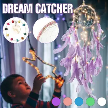 

10 Type LED Dream Catcher Handmade Feather Dream Catchers Scandinavian Style Wall Room Decor Girls Room Decoration Accessories