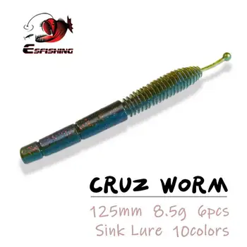 

ESFISHING Soft Lure Cruz Worm 125mmm Sea Fishing Soft Bait Iscas Artificial Crankbait Carp Fishing Tackle China Jerkbait
