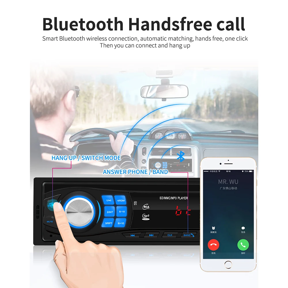 

New 12V Universal Car Bluetooth MP3 Player Card U Disk Radio Car Control Modification Car Stereo MP3 Player Hot