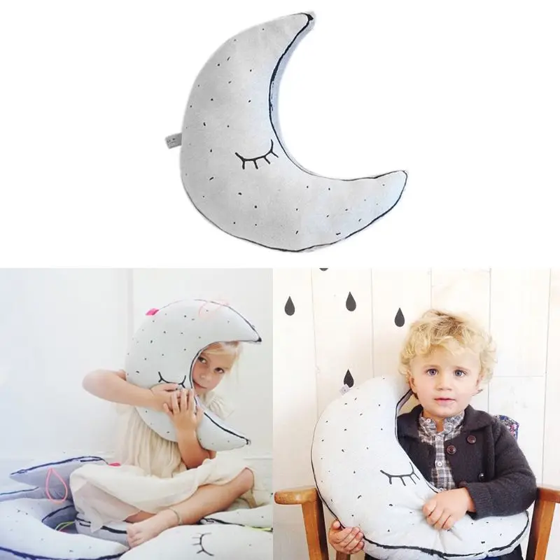 Детская подушка в форме Луны, хлопковая светящаяся кукла, Детская декоративная подушка, удобные подушки для маленьких детей