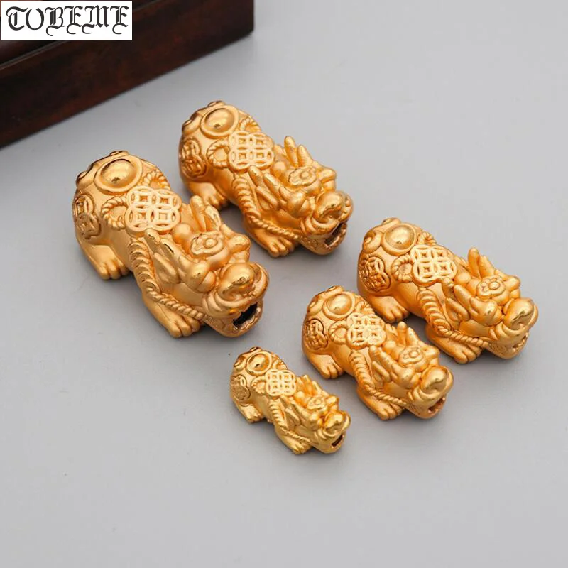 100% 3D 999 серебряные бусины Fengshui Pixiu из чистого серебра Piyao на удачу для ювелирных