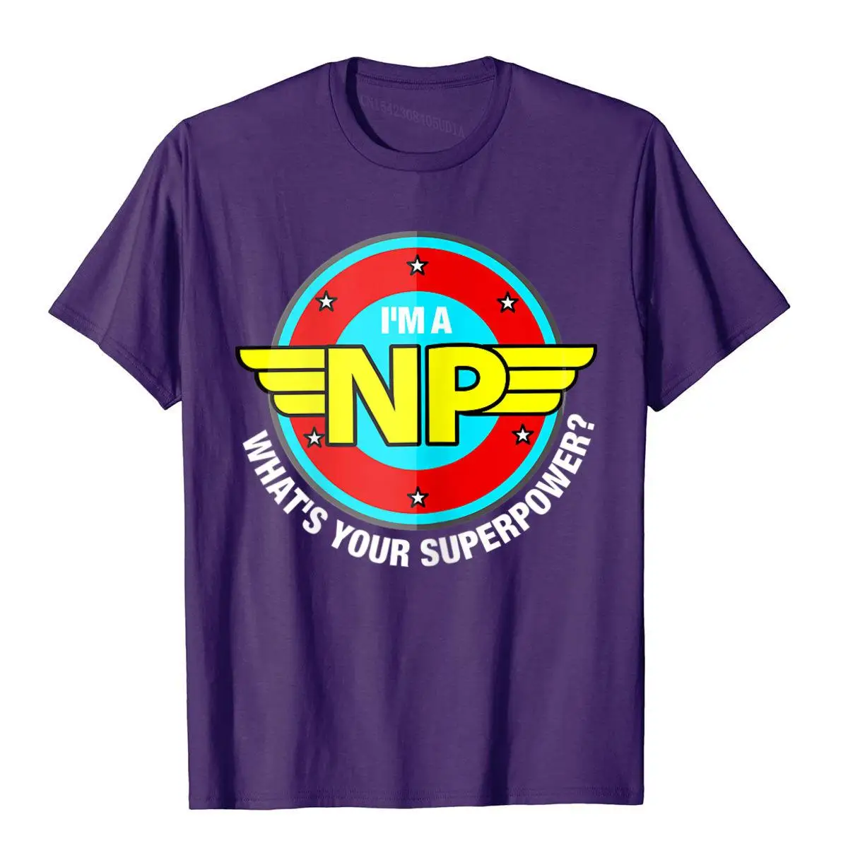 Womens Funny Wonder Super NP Superpower Tee Nurse Practitioner__B9821purple