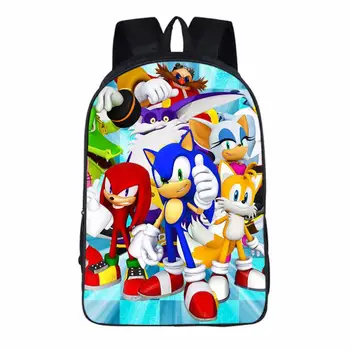 

Anime Character Mario Sonic Printing Backpacks for Teenager Girls Boys School Bags Super Funny Toddlers School Backpack Kids Bag