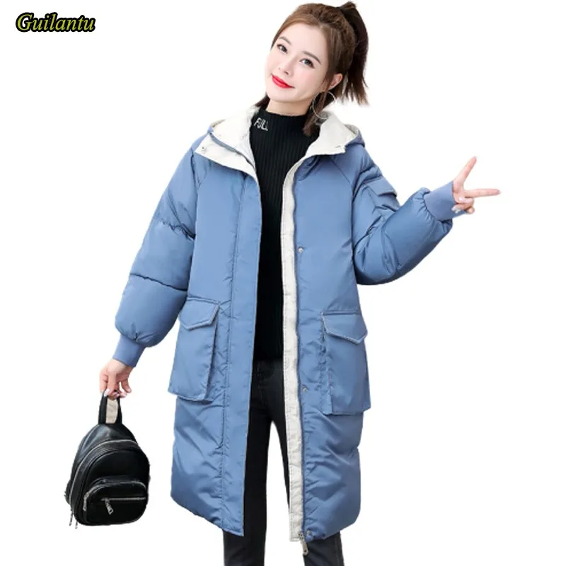 

Guilantu Winter Thick Warm Hooded Parka Mujer Plus Size Casual Long Coat Female Down Cotton Padded Hoodies Jacket Women Parkas
