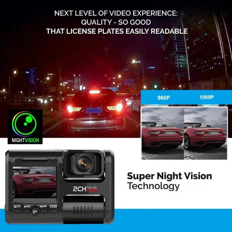 2,0 дюймов 1080P FHD WiFi gps двойной объектив монитор парковки скрытый Автомобильный видеорегистратор Камера бесшовное видео Перемещение Обнаружение столкновения защита