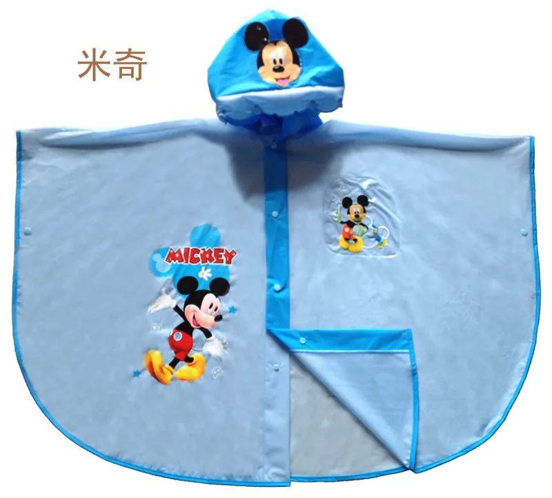 Disney пончо плащ открытый надувной головной убор дети девочки мультфильм Замороженные Микки дождь непромокаемые Мальчики детский дождевик подарок